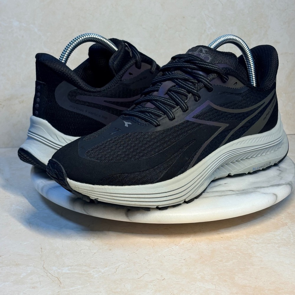 Diadora Mythos 9 Vortice Hip Black Grey Running Shoes Womens 9.5 Cushioned